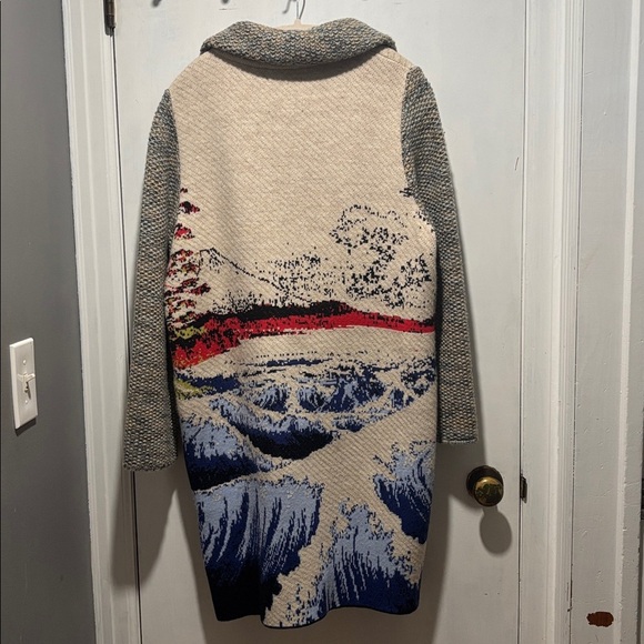 ALDOMARTINS Anthropologie ocean wave funnel neck cardigan sweater - Picture 7 of 7